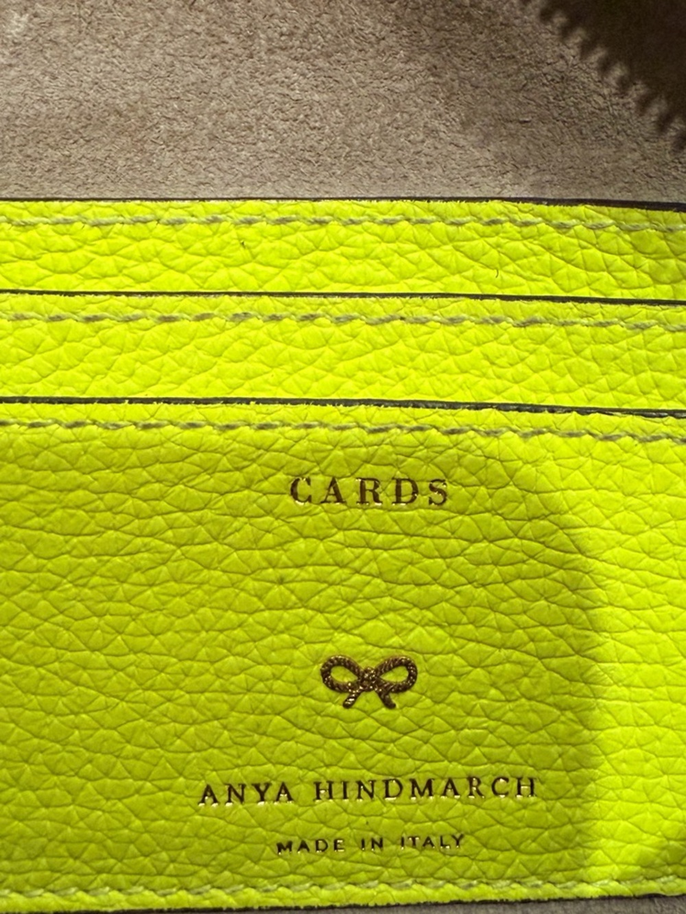 Anya Hindmarch Neon Yellow Perforated Smiley Leather Crossbody - Picture 4 of 11